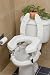 Open padded seat provides comfort and convenience for perineal cleaning.::Seat can be easily rotated for front, back, or side access.::Seat opening is 4-3/4 wide.::Seat height easily adjusts from 7-1/4" to 8-1/4" to help reduce bending.::Includes four clip-on, locking brackets which are mar and scratch-resistant.::Heat-sealed padded seat for maximum comfort.::Fits most standard toilet bowls.::Weight: 6.5 lbs.::Weight capacity 300 lbs.::Latex-free.