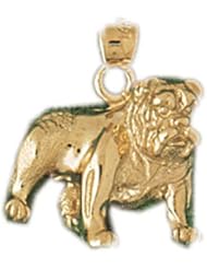 Dazzlers Solid 14k Gold Bulldog Dog Charm Pendant Available in three colors from jewelsberry (weights: 3.1 grams only)
