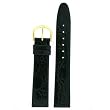 Men's Genuine Leather Watch Band Croco Grain Black 20mm SALE