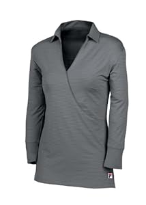 Fila Golf Women's Volterra Polo Shirt (Medium, Silver)