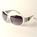 Jackie O Flower Power Fashion Sunglass with Microfiber Case - 1850 - White / Smoke