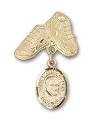 Gold Filled Baby Badge with St. Vincent de Paul Charm and Baby Boots Pin