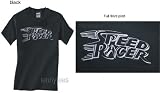 Blue Acura Integra Metallic Speed Racer on Black T-Shirt