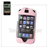 Pink Apple iPhone Premium Leather Vertical Holster Case Cover with Swivel Belt Clip and Screen Protector