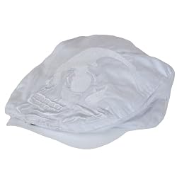 New Cotton Distressed Skull Embroidery Ivy Driving Hat Cap White