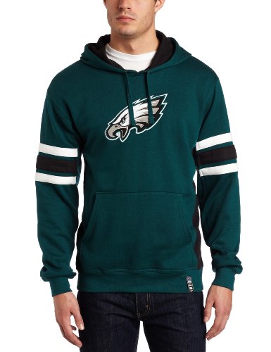 NFL Men's Philadelphia Eagles Passing Game II Long Sleeve Hooded Fleece Pullover (Marine Green/Black/White, XX-Large)