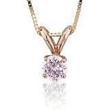 14k Rose Gold Pink Diamond Pendant (1/5 ct)