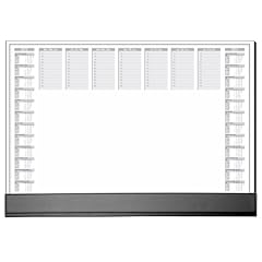 Sigel HO365 Schreibunterlage, Office, m. schwarzer Schutzleiste, 2-Jahres-Kalendarium, Tages- und Wochenplan, D/GB/F , 595x410 mm, 80 g, 40 BL