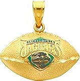 14K Gold Enameled NFL Jacksonville Jaguars Football Charm