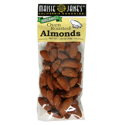Maisie Jane's Organic Oven Roasted Almonds, 1.25-Ounce Snack Packs (Pack of 12)