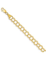 14k Solid Triple Link Charm Bracelet