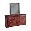 Louis Phillipe Dresser/Mirror - Warm Brown Cherry