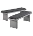 2 Autograph Puccini Benches Silver Rattan