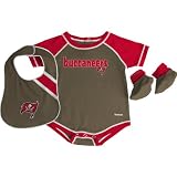 Reebok Tampa Bay Buccaneers Newborn Creeper, Bib and Bootie Set 6-9 Months