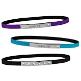 Set of 3 Message Bracelets - Purple Spoiled/ Turquoise Fabulous/ Black Rhinestone