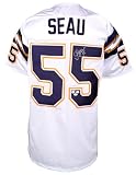 Autographed Junior Seau San Diego Chargers Custom Jersey - Prostyle - GAI Holo Only - Autographed NFL Jerseys