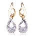 18k Yellow Gold Plated Sterling Silver Genuine Diamond Accent Figure 8 Post Earrings