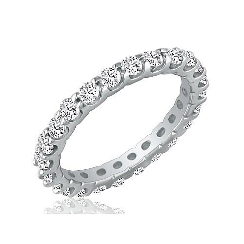 14K White Gold Diamond Anniversary Eternity Ring, Sizes 3-9 ( 3cttw.G-H SI1)