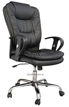 ULTRA 001 CONTEMPORARY BLACK LEATHER OFFICE CHAIR
