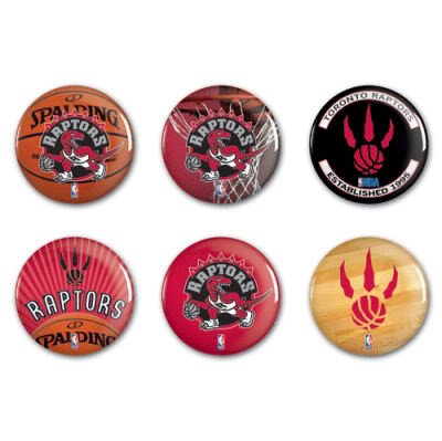 TORONTO RAPTORS 6 BUTTON SET