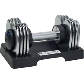 Sunny Health & Fitness 25 Lbs. Adjustable Chrome Dumbbell