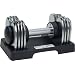 Sunny Health & Fitness 25 Lbs. Adjustable Chrome Dumbbell
