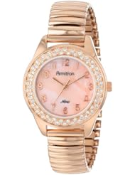 Armitron Womens 75/5136RMRG Swarovski Crystal Accented Rose Gold-Tone Expansion Bracelet Watch