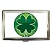 Cigarette Money Case of Green Shamrock (Celtic, Club, Gold, Irish, Ireland, Little, Charm, Cross, Four Leaf Clover, Jewelry, Necklace, Pendant, Ring, Tattoo, Diamond, Designs, Charm, Lucky, Luck)