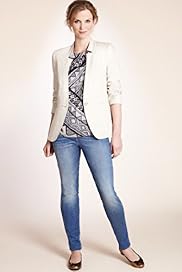 Twiggy for MS Woman Pure Linen Single Breasted Notched Collar Blazer