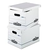 Bankers Box(R) Stor/File&trade; Storage Boxes, Lid Closure, 10in.H x 12in.W x 15in.D, Letter/Legal, White, Pack Of 2