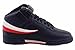 Fila Boy's F-13 Navy/White/Red Leather Mid-Top Basketball Sneakers Shoes