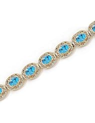 14kt Yellow Gold Oval Multi Color Bracelet.