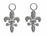 Ladies 0.25ct Diamond Fleur De Lis Earring Charms