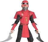 Kids Red Ninja Fighter Halloween Costume Boys 10-12 Boys 10-12