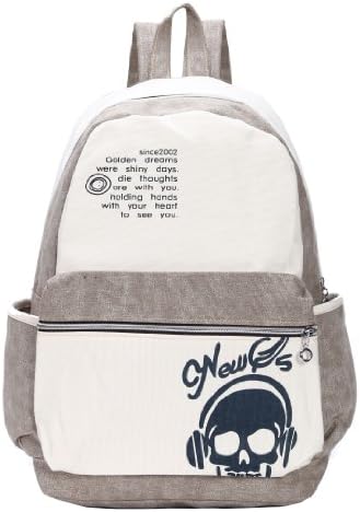 New Fashion Casual Cool Skull Canvas Backpack Rucksack