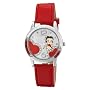 Armitron Women's 9100025 Character Silver-Tone Red Glitter Heart Betty Boop Watch