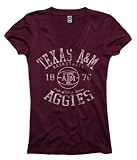 Texas A&M Aggies Maroon Women's Sporty Hoops Deep V-Neck T-Shirt