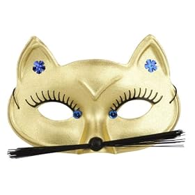 Gold Panther Half Mask with Gemstones