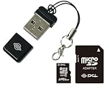 Amazon:携帯 PLANEX microSDカードリーダ&ライター(黒)+MicroSDHC4GBカードセット PLCRMicroU2B4