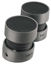 iHome Rechargeable Mini Speakers (Black & Grey)