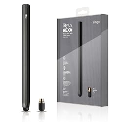 elago Stylus Hexa for iPhone 5/4S/3GS, iPad and Galaxy -World First Replaceable Tip (Extra Rubber Tip included) - Black