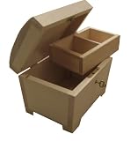 Decorate Your Own Wooden Jewellery Box with lock and tray - Plain Unpainted and Unfinished Wood Boxes for Children and Adults Crafts