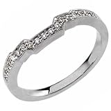 14K White Gold Ladies Diamond Wedding Band