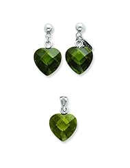 Sterling Silver CZ Heart Earring and Pendant Set