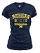 MJ Soffe NCAA Michigan Wolverines Women's Fitted Collegiate Basic Logo V-Neck Tee