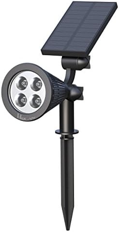 Solar Landscape Lights, Holan 4 LED Solar Spotlight Path Lights Security Lights with Automatic On/Off Sensor for Patio Deck Yard Garden Driveway Pool Area