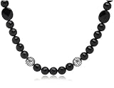Sterling Silver Black Onyx Long Beaded Necklace by David Sigal