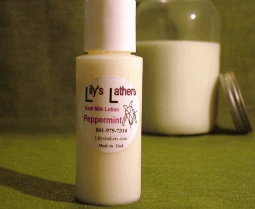 milk allergy in infant:Lily's Lathers Peppermint Natural Goat Milk Lotion for Dry Skin 2 oz