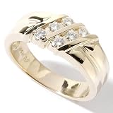 14K Gold Six-Stone Diagonal Moissanite Men's Ring