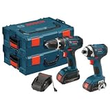 Bosch CLPK234-181L 18-Volt Lithium-Ion 2-Tool Combo Kit with 1/2-Inch Drill/Driver, 1/4-Inch Impact Driver, 2 Batteries, Charger and 2 L-BOXX Cases